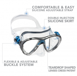 Cressi Big Eyes Evolution diving mask including prescription lenses