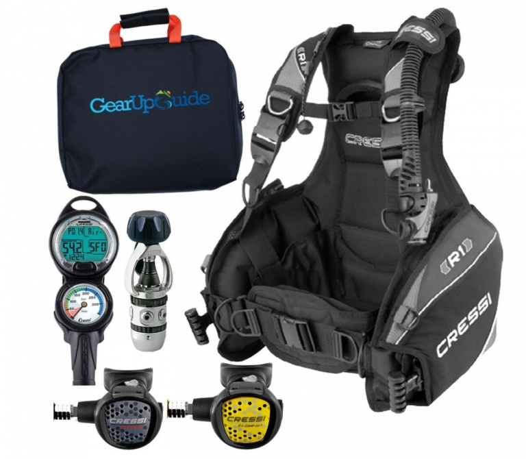 Cressi R1 BCD with Leonardo Dive Computer Console, AC2 Regulator and Octopus Package