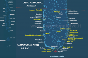 Map Of Maldives South Ari Atoll