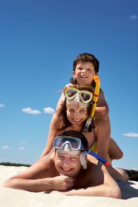 Family Of Divers and Snorkelers