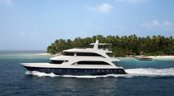 This is the MV Emperor Voyager liveaboard in the maldives