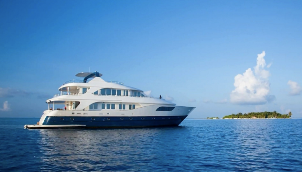 This is the MY Honors Legacy liveaboard in the Maldives