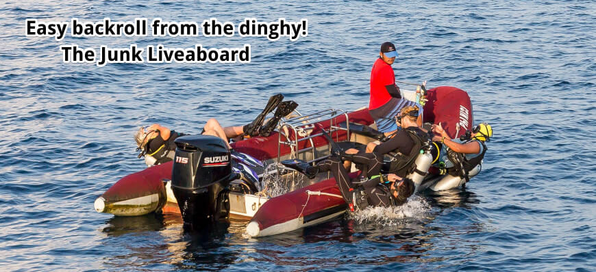 Diving from The Junk Liveaboard's dinghy