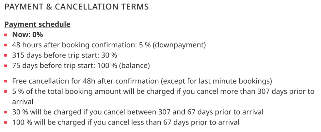 This is The Junk Liveaboard's Payment and Cancellation Terms